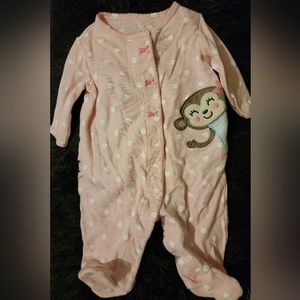 Carter's Monkey One-piece Footie Pajama, 3 month